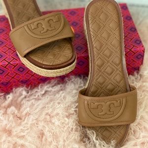 NWT Tory Burch Fleming Espadrille Slide